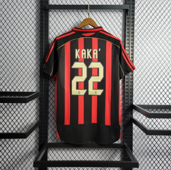 2006/07 AC Milan Ronaldo #99 Maldini #3 Kakà #22 Retro Jersey Home Replica - Image 10