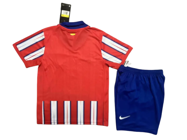 24-25 Atletico Madrid Home Soccer Kids Kit Jersey+Shorts - Image 2