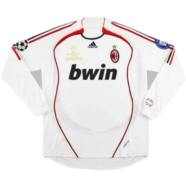 2006/07 AC Milan Ronaldo #99 Kakà #22 Maldini #3 Pirlo UCL Final Retro Long Sleeve Jersy Away Replica - Image 2
