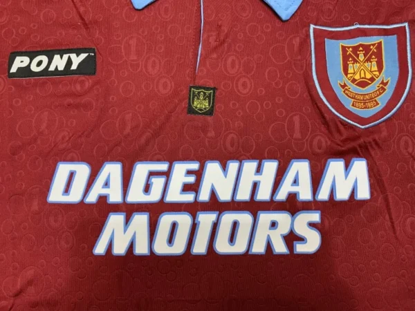 1995/96 West Ham United 100th Anniversary Retro Jersey - Image 4