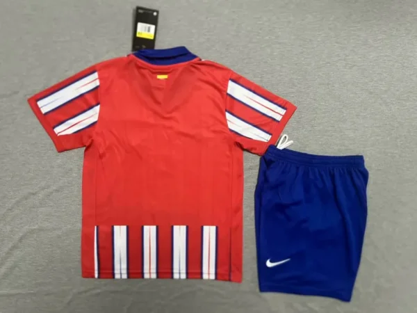 24-25 Atletico Madrid Home Soccer Kids Kit Jersey+Shorts - Image 4
