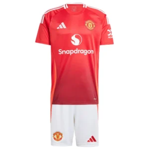2024/25 Kids Manchester United Home Kit(Jersey+Shorts)