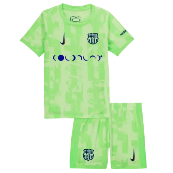 Kids Barcelona Third x Coldplay Kits(Jersey+Shorts) 2024-25