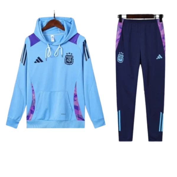Argentina Nation 2024-25 Hooded Blue Training Tracksuit Kit