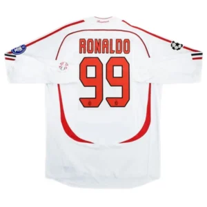 2006/07 AC Milan Ronaldo #99 Kakà #22 Maldini #3 Pirlo UCL Final Retro Long Sleeve Jersy Away Replica