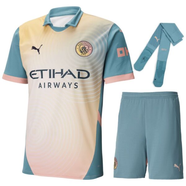 Manchester City Fourth 2024 2025 Kids Kit Jersey
